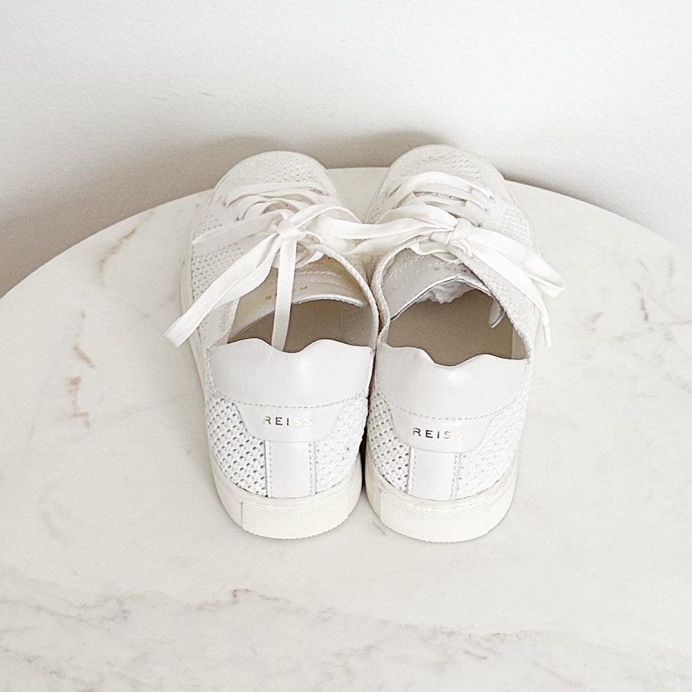 Reiss NEW Brackley Knit Off White Sneakers Size 6 - Picture 7 of 9